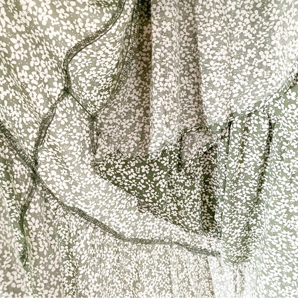 Lulus Summer Romance Sage Green Floral Print Wrap Skirt Size Medium - Picture 6 of 11